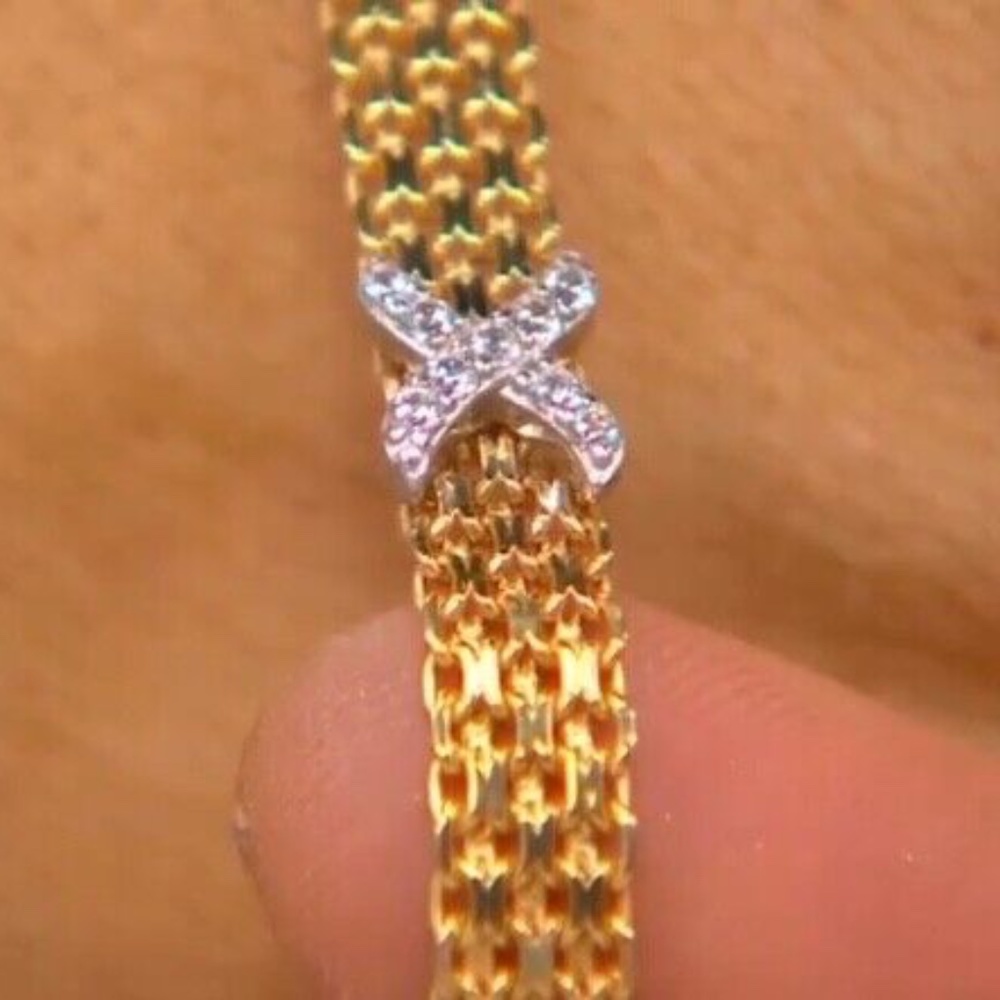 QVC Diamonique 8" Bismark Station Bracelet 18K Gold Plated Over Sterling - Picture 7 of 9